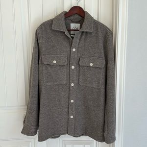 COS Oatmeal Color Button Down Shirt Jacket Wool/Nylon Size M “Relaxed Fit”